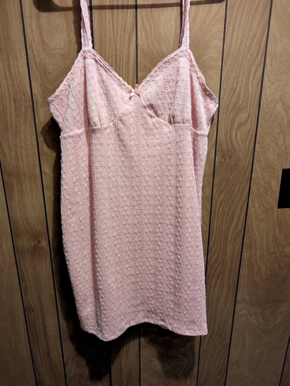No Boundaries Cable Knit Mini Dress with Lace Trim Pink Mini Dress Size XL Like